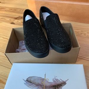 Jessica Simpson Black Glitter Gabor Loafers